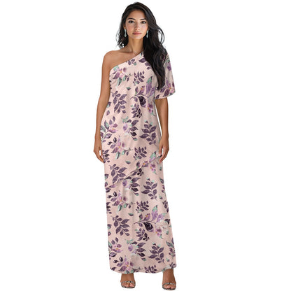 Elegant Off-Shoulder Two-Piece Dress for Women white