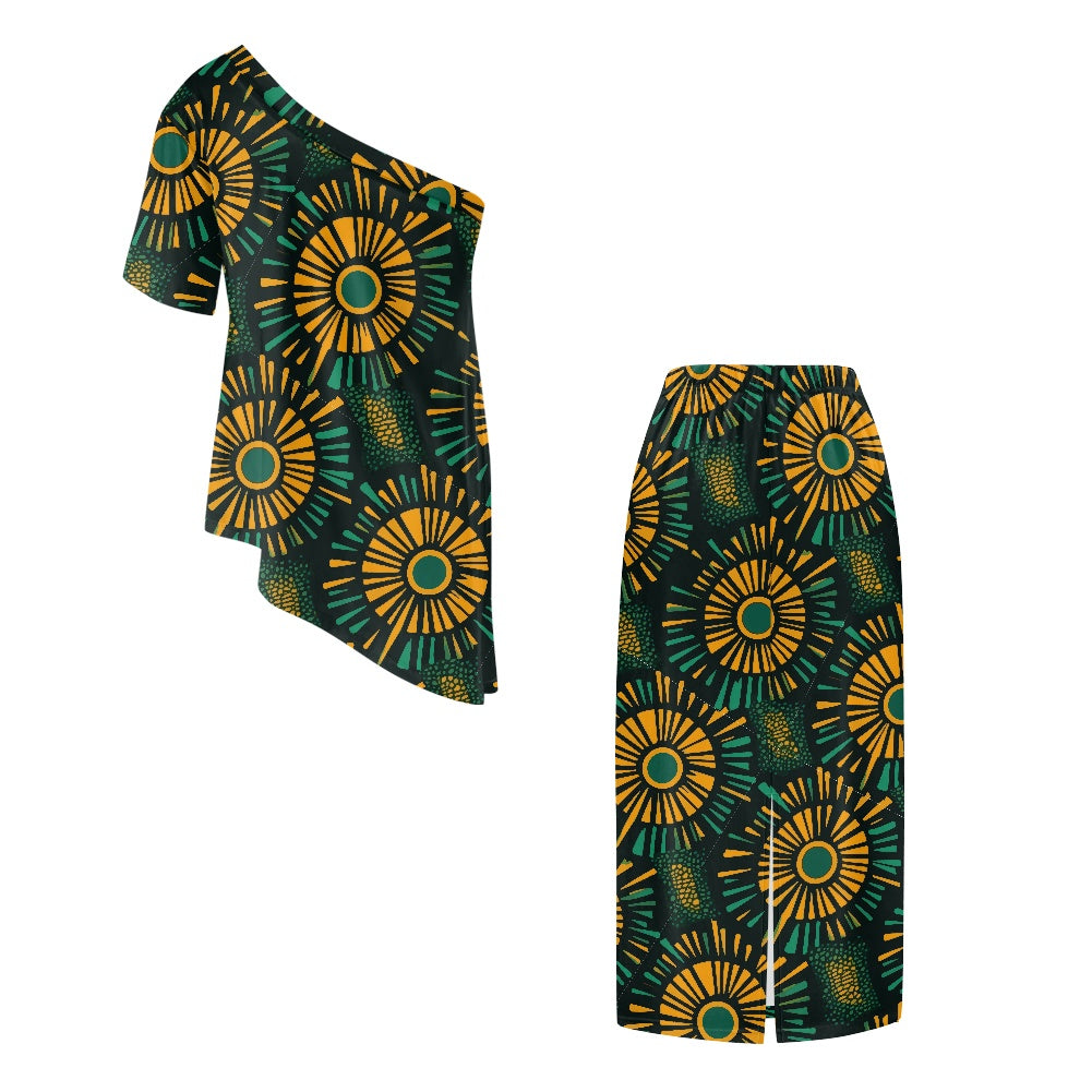 Elegant Off-Shoulder Two-Piece Dress for Women