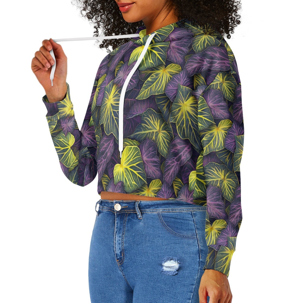 Women's midriff-baring sweatshirt - Tropical