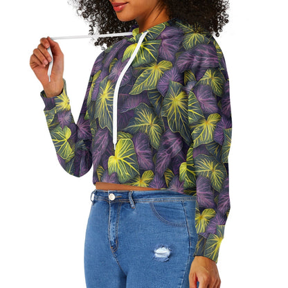 Women's midriff-baring sweatshirt - Tropical