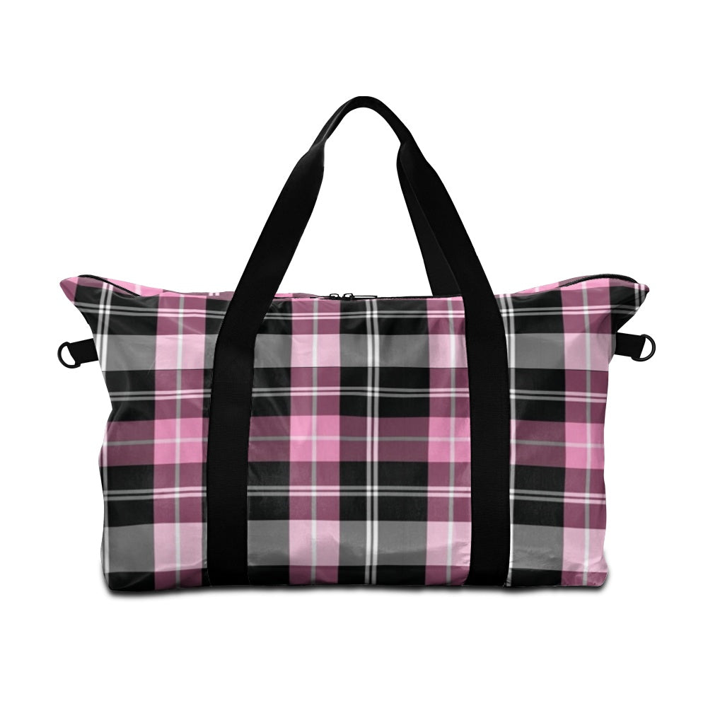 Pink plaid Lightweight luggage white ONESIZE