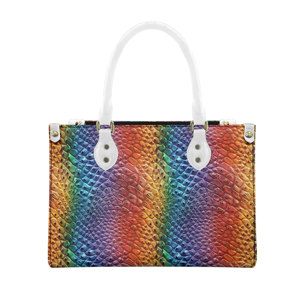 Unique Ostrich Rainbow Pride Women's PU Leather Twill Handbag