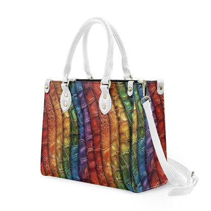 Alligator Rainbow Pride Women's PU leather twill handbag