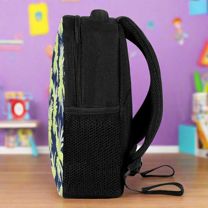 Palm Fronds - Lime Green and Black 12 Inch Toddler Felt Backpack