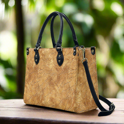 Amber Glow: Sophisticated Women’s PU Leather Twill Handbag