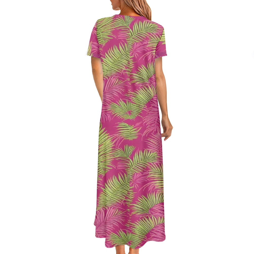 Round neck short sleeve dress