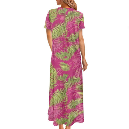 Round neck short sleeve dress