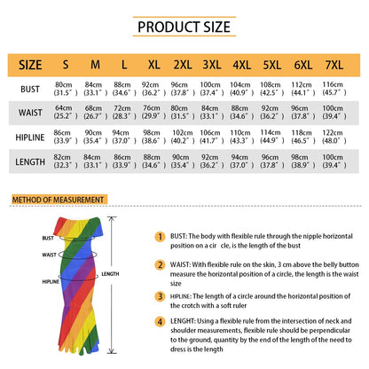 Rainbow Off shoulder fishtail dress