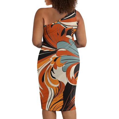 Discover Elegance: Luxtrini's One-Shoulder Slim Dress - Abstract