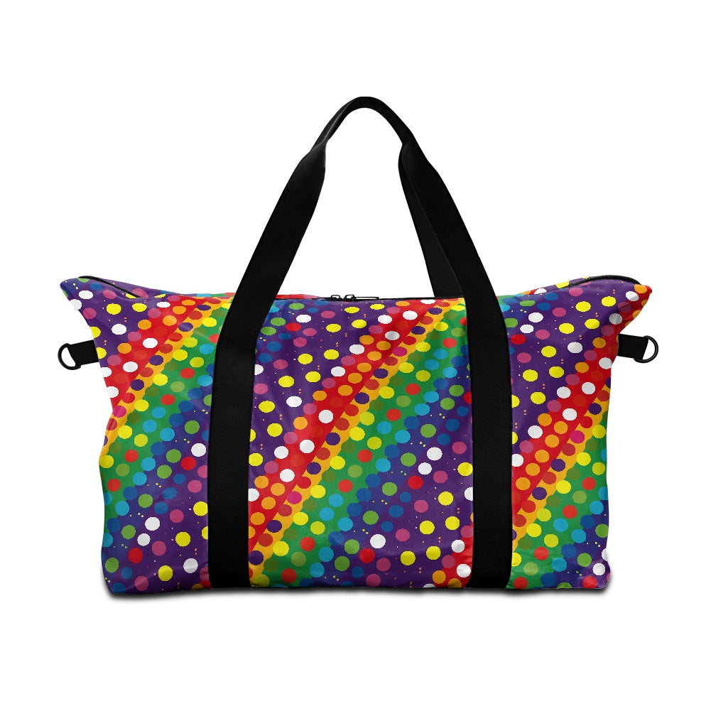 Dark Rainbow Stripes with Polka Dots Lightweight luggage