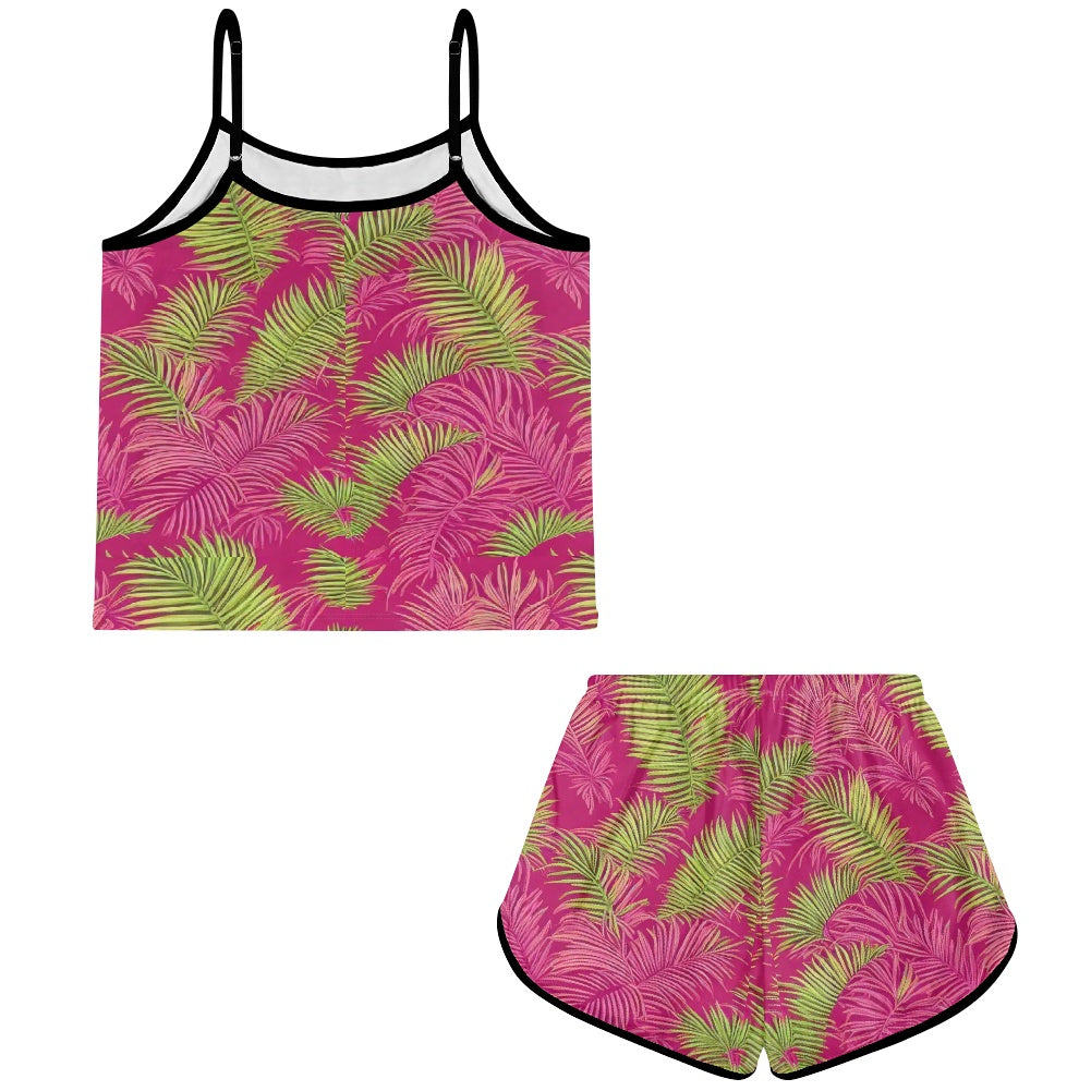 Women's suspender shorts set