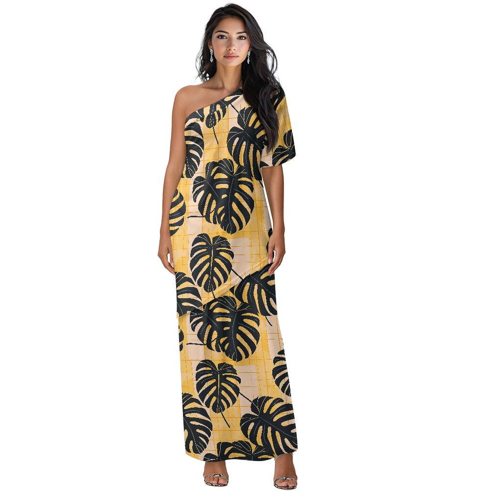 Elegant Off-Shoulder Two-Piece Dress for Women white