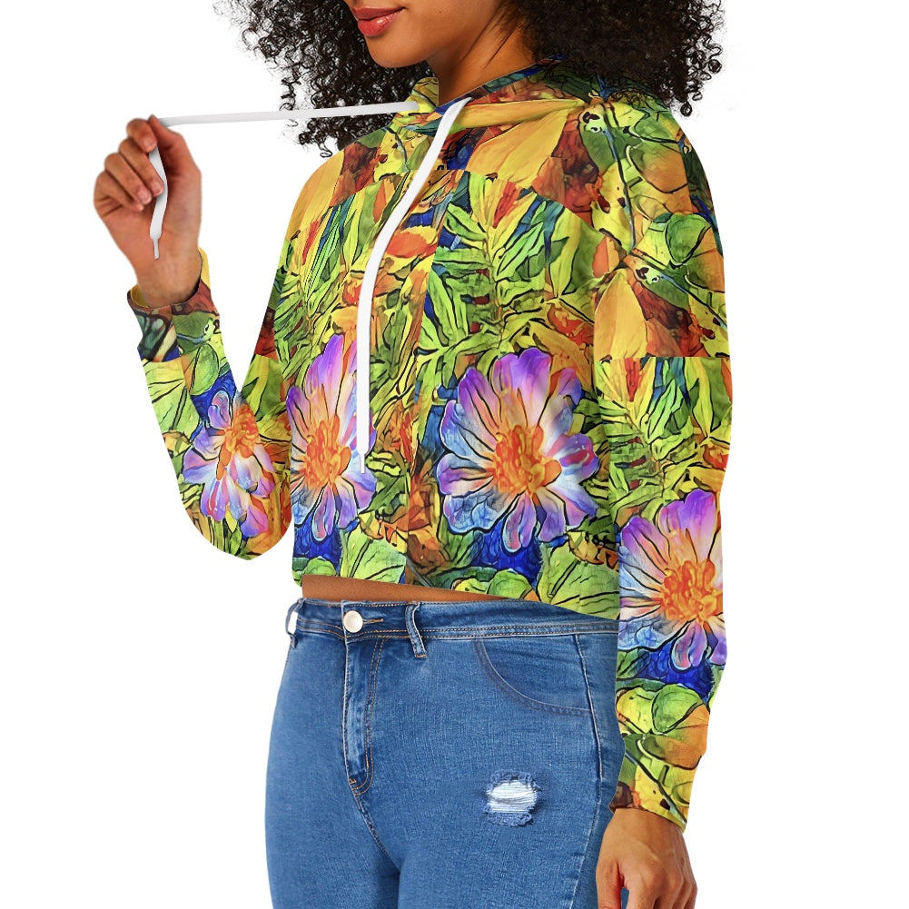 Women's midriff-baring sweatshirt - Petunia