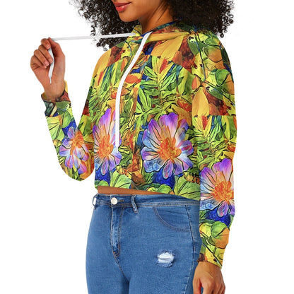 Women's midriff-baring sweatshirt - Petunia
