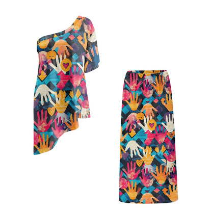 Elegant Off-Shoulder Two-Piece Dress for Women