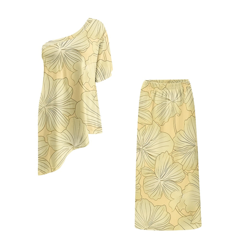 Elegant Off-Shoulder Two-Piece Dress for Women