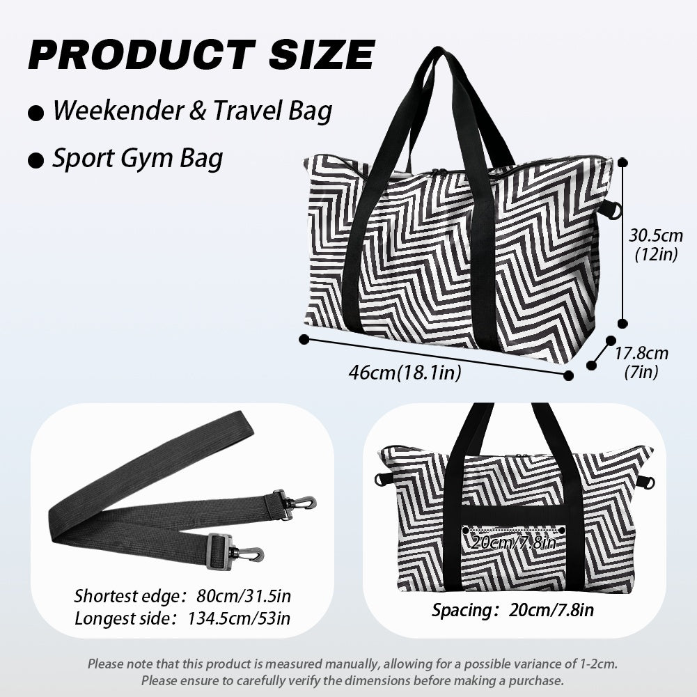 Black and White Zigzag Lightweight luggage