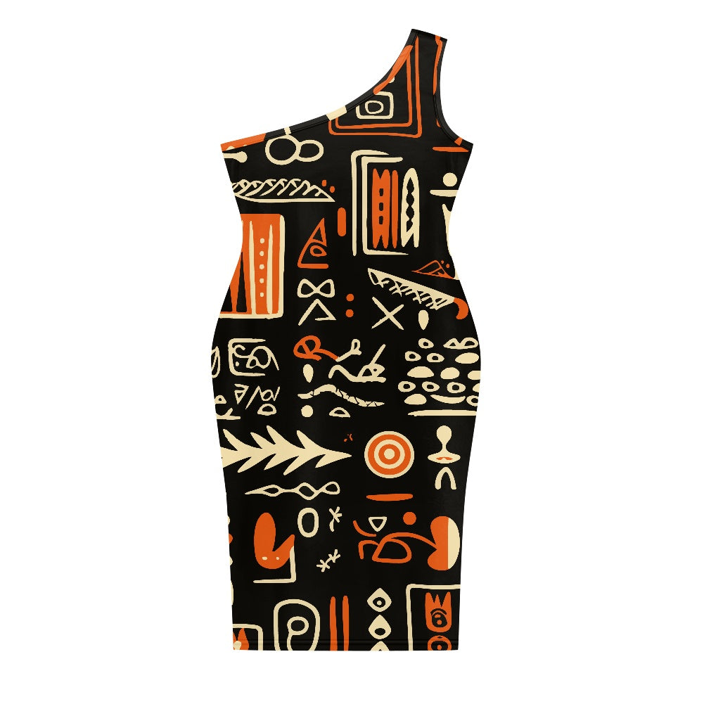 Discover Elegance: Luxtrini's One-Shoulder Slim Dress - Ethnic