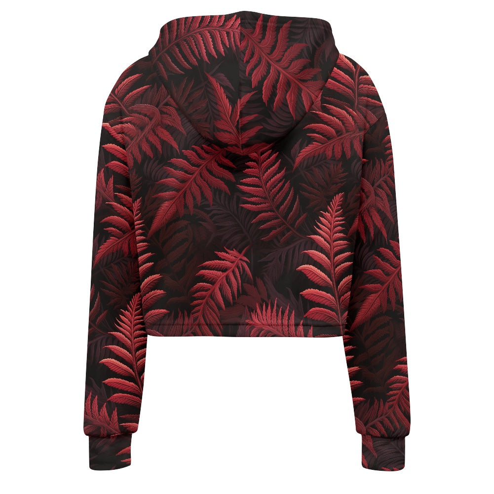 Women's midriff-baring sweatshirt - Tropical Red