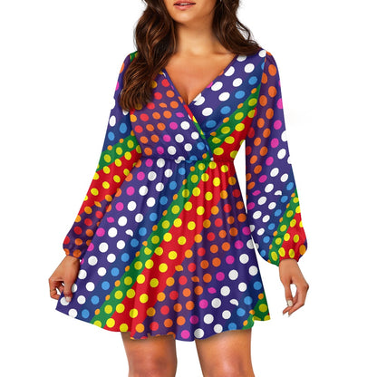 Women's V-neck dress white