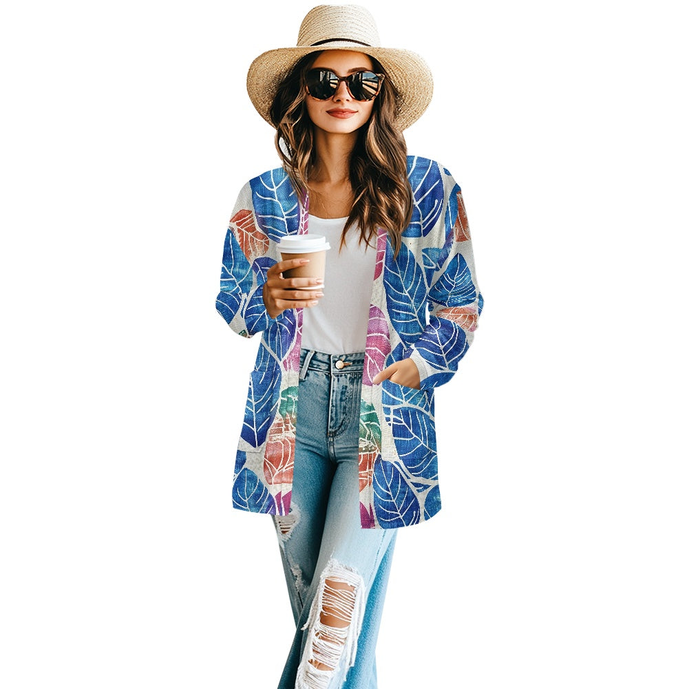 Long-sleeved cardigan jacket white
