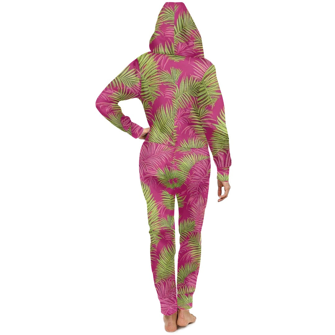 Women's hooded long sleeve jumpsuit