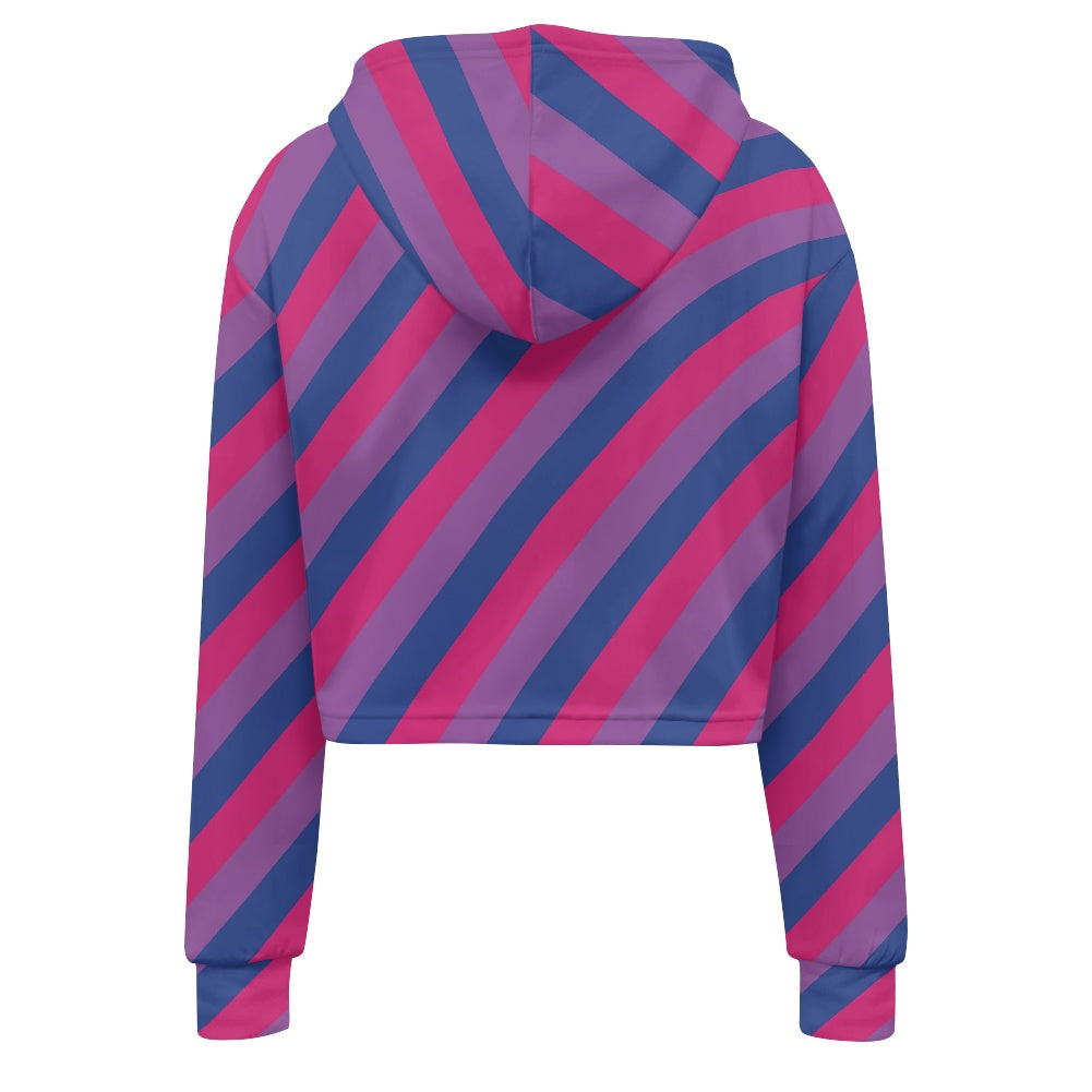 Women's midriff-baring sweatshirt - Bi Stripes
