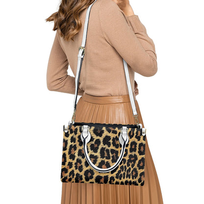 Leopard print Women's PU leather twill handbag