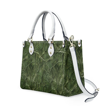 Green Embossed Statement Women's PU Leather Twill Handbag