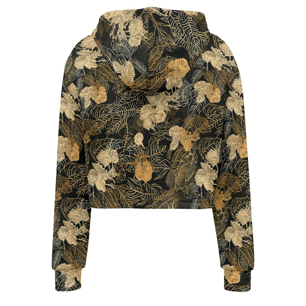 Women's midriff-baring sweatshirt - Tropical
