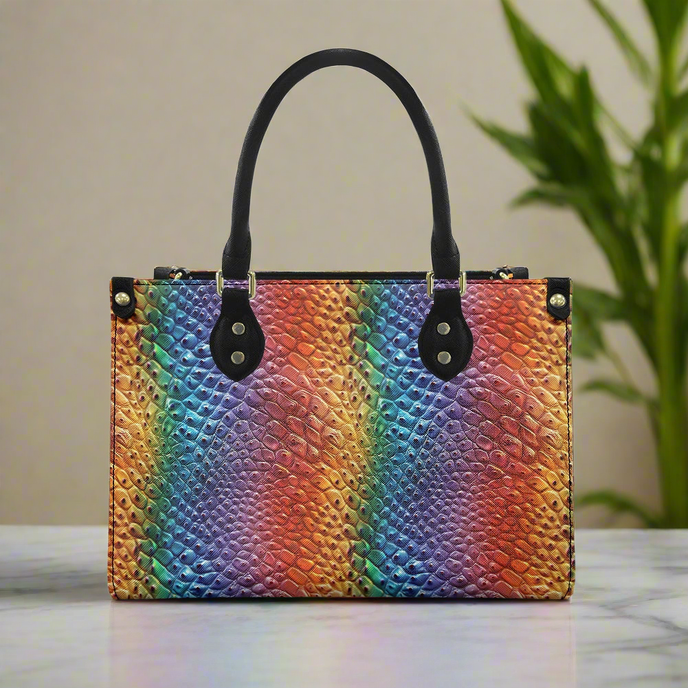 Unique Ostrich Rainbow Pride Women's PU Leather Twill Handbag