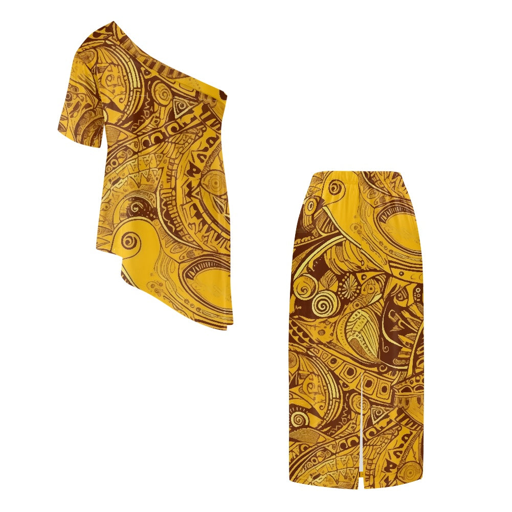 Elegant Off-Shoulder Two-Piece Dress for Women