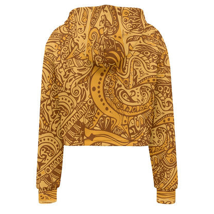 Women's midriff-baring sweatshirt - Ethnic Gold