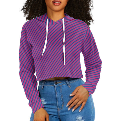 Women's midriff-baring sweatshirt - Bi Stripes