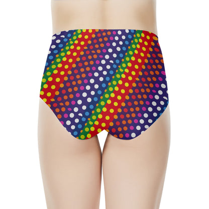 LGBTQ-Friendly Rainbow Polka Dot Women High-Waisted Underwear by Luxtrini