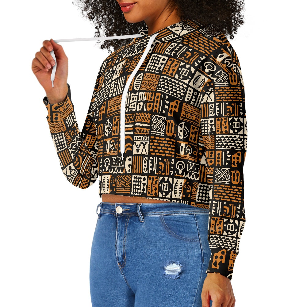 Women's midriff-baring sweatshirt - Ethnic African