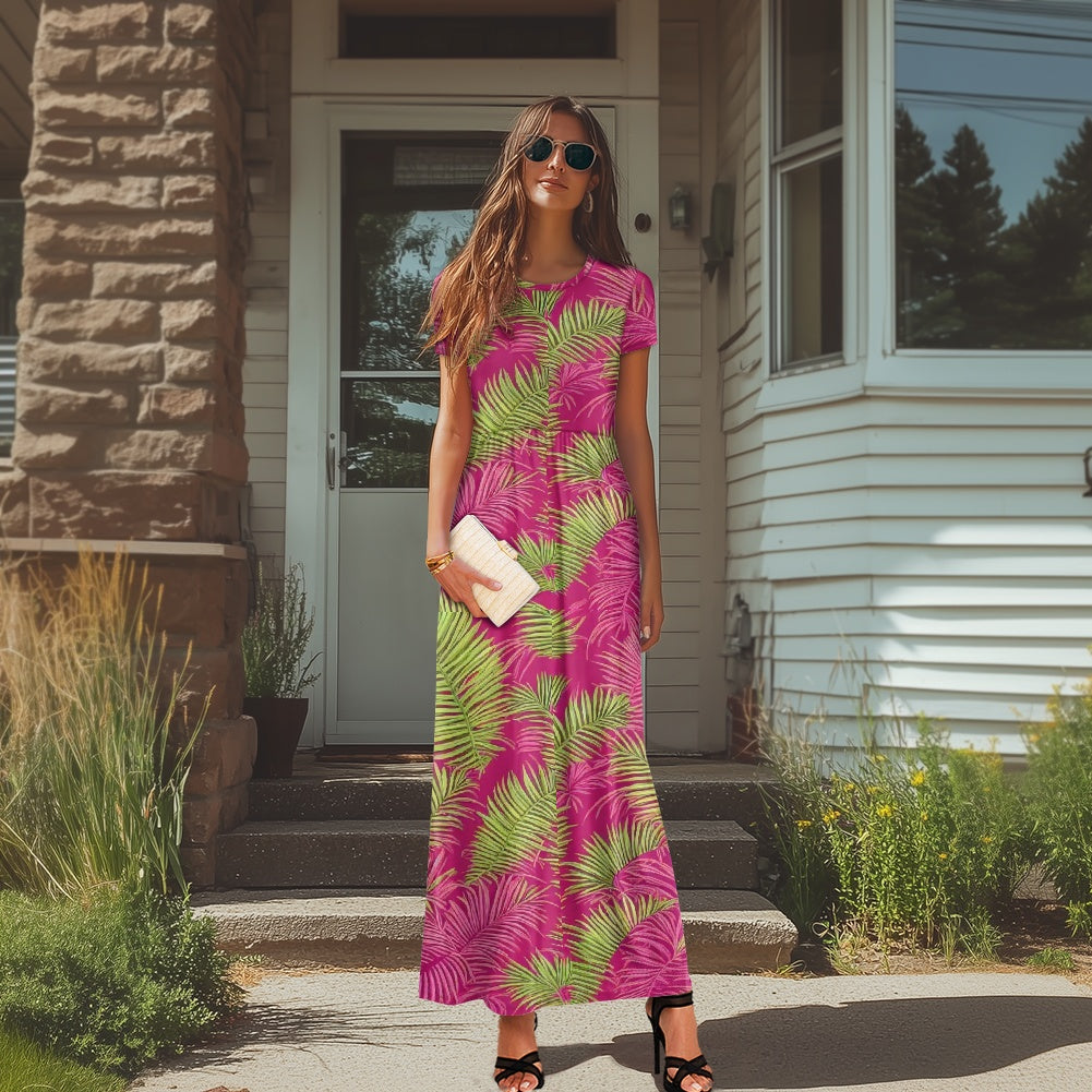 Short Sleeve Casual Pocket Ladies Dress