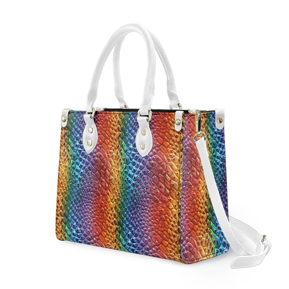 Unique Ostrich Rainbow Pride Women's PU Leather Twill Handbag