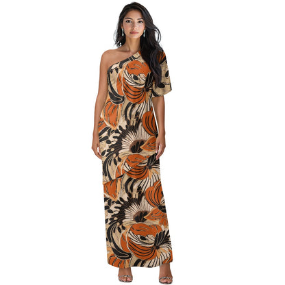 Elegant Off-Shoulder Two-Piece Dress for Women white