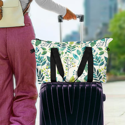Green Floral Lightweight luggage