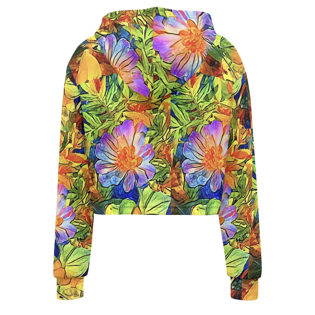 Women's midriff-baring sweatshirt - Petunia