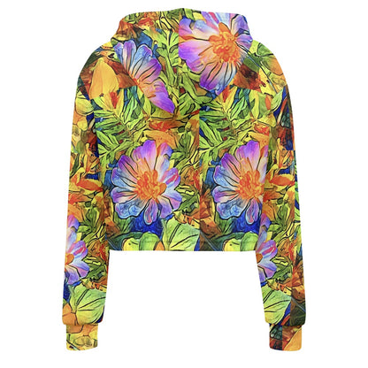 Women's midriff-baring sweatshirt - Petunia