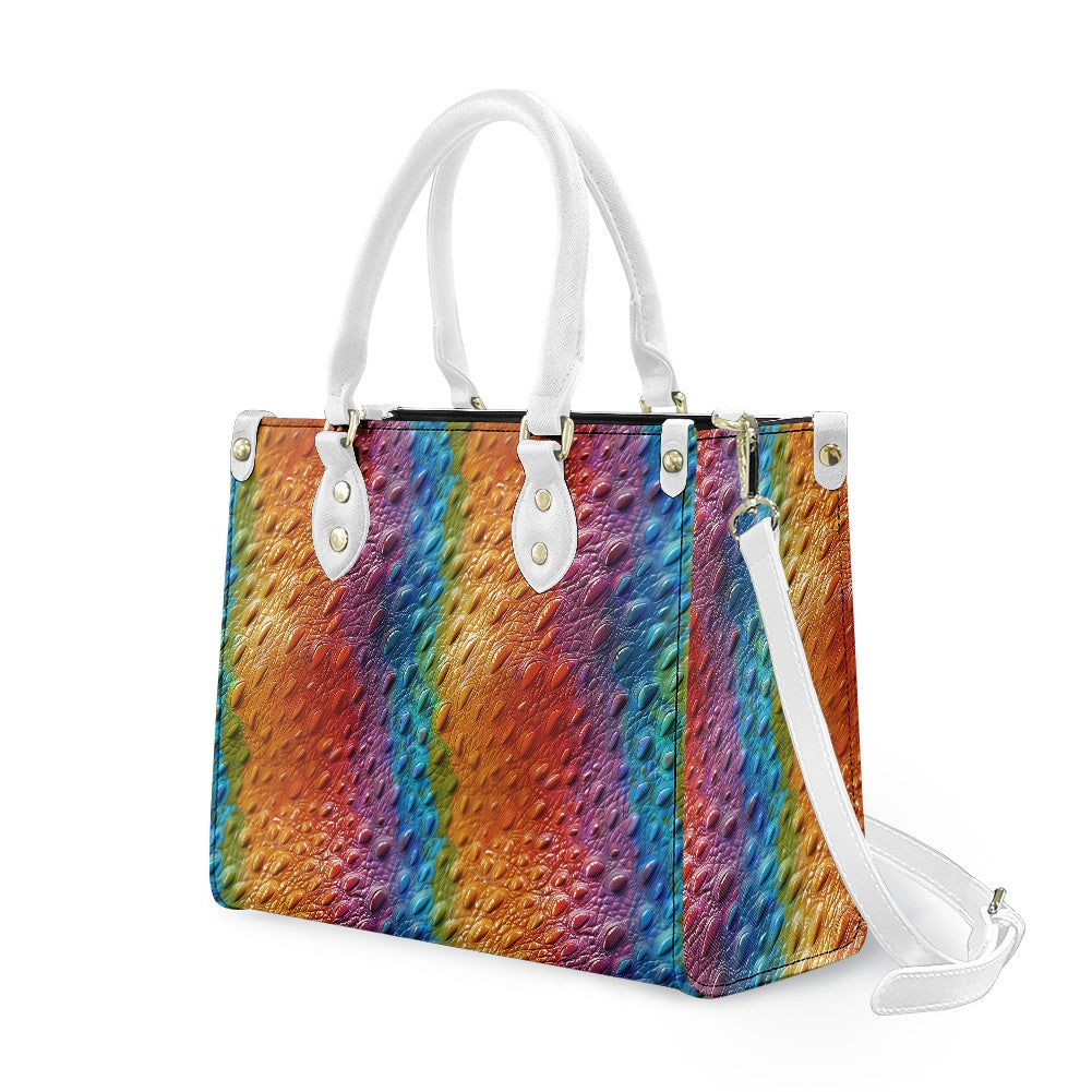 Unique Ostrich Rainbow Pride Women's PU Leather Twill Handbag