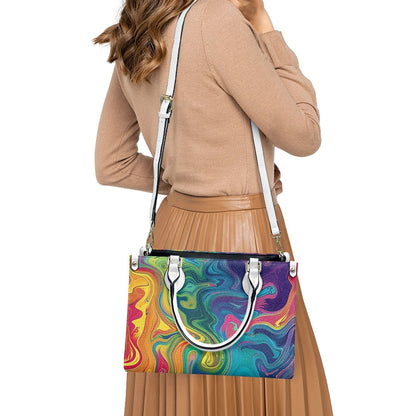 Aurora Elegance: Women’s Vibrant PU Leather Twill Handbag