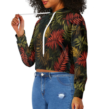 Women's midriff-baring sweatshirt - Tropical