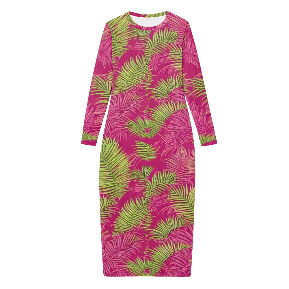 Women's long-sleeved dress (extended) white