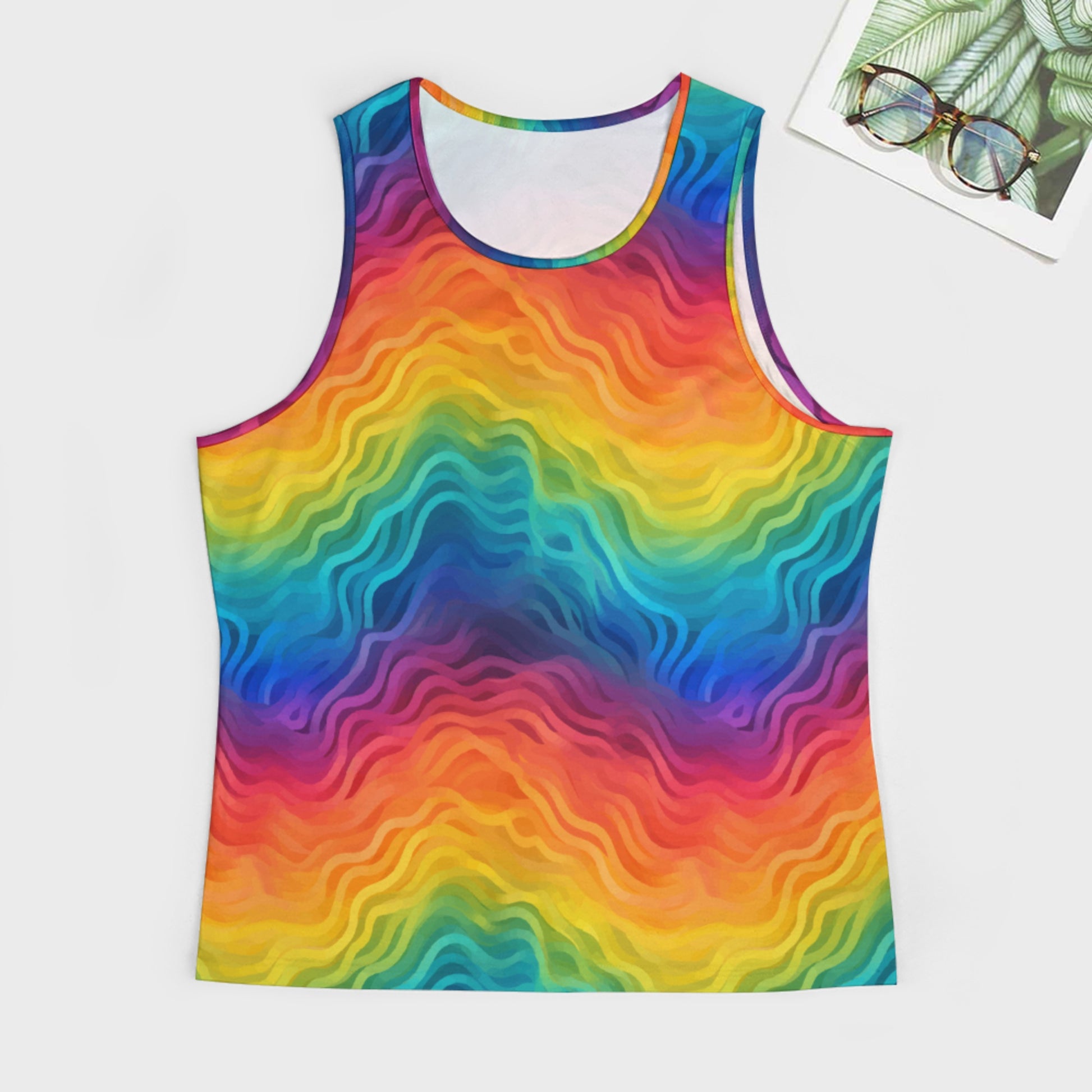 Rainbow Muscle Tank Top – Men’s Sleeveless Shirt for Festival, Beach, or Gym – Bright, Bold & Breathable