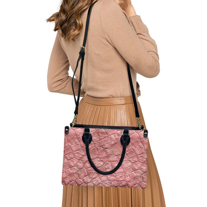 Pink Lambskin print Women's PU leather twill handbag