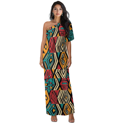 Elegant Off-Shoulder Two-Piece Dress for Women white