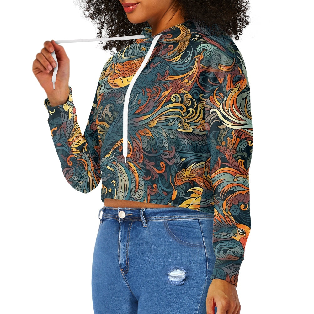 Women's midriff-baring sweatshirt - Chinese